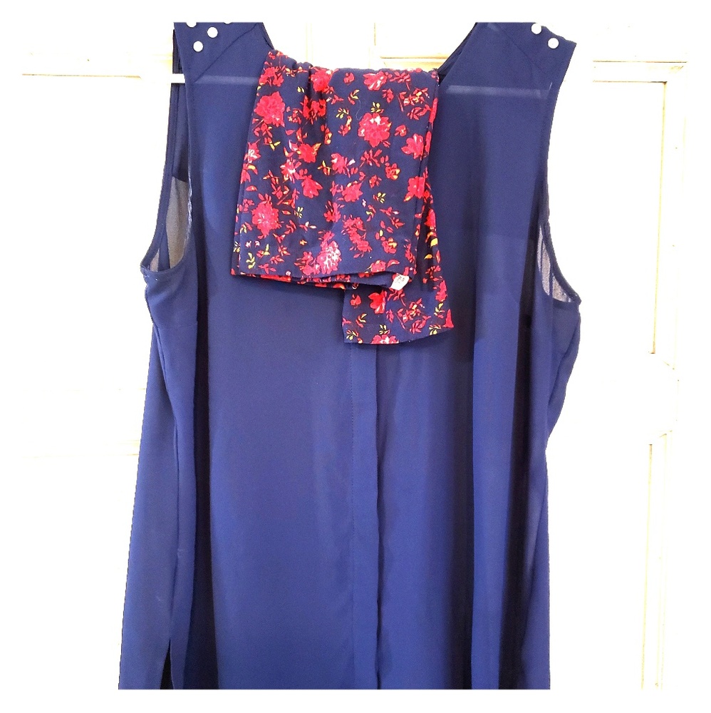 Blue Sheer Tank Top